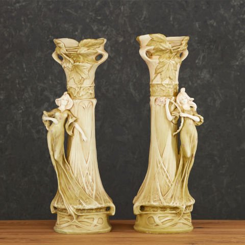 Art Nouveau Çift Vazo
