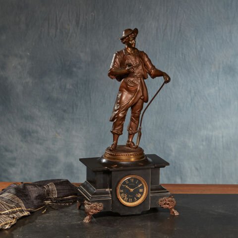 French Farmer Sculpture Clock