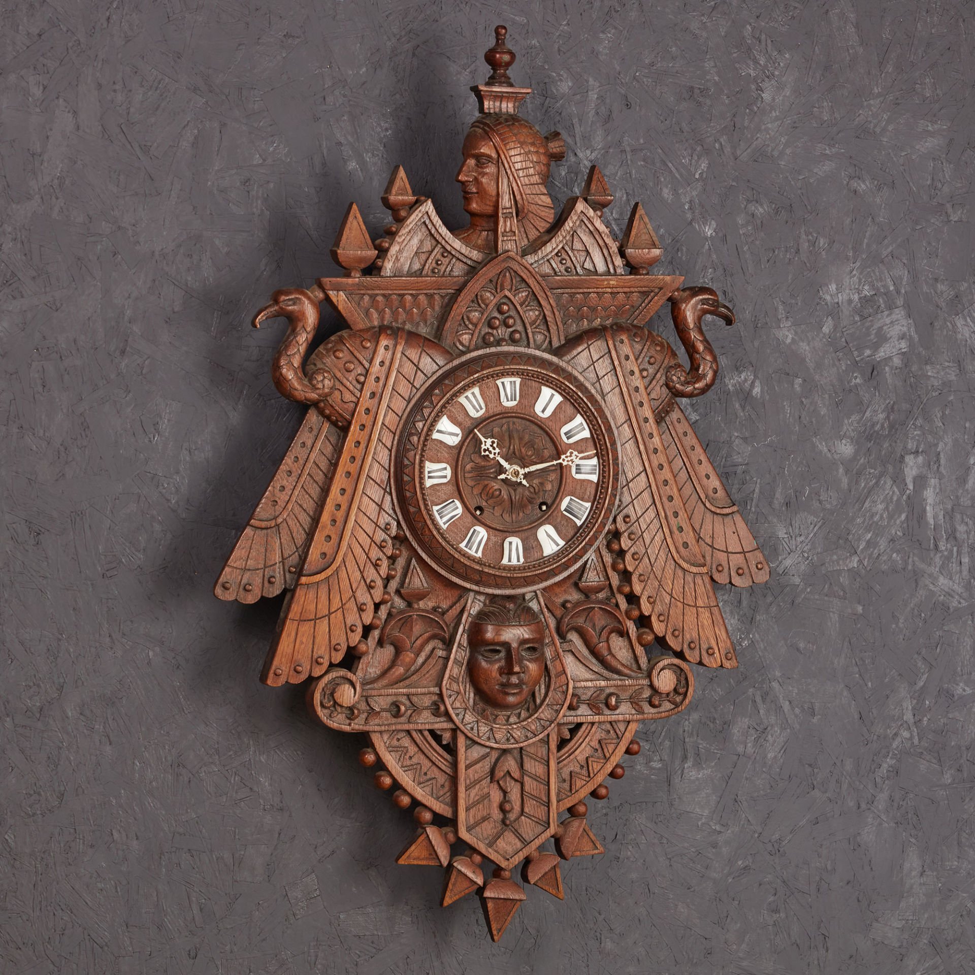 Egyptian Inspired Wooden Clock