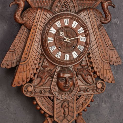 Egyptian Inspired Wooden Clock