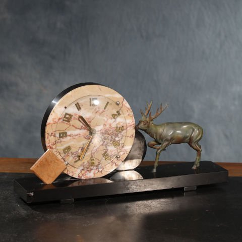 Deer Art Deco Clock
