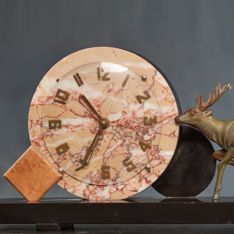 Deer Art Deco Clock