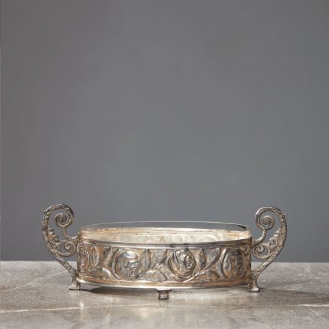 Gül Kabartmalı Jardinyer